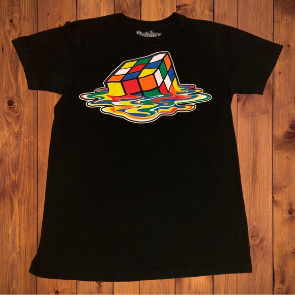 Hot Topic Shirts Melted Rubiks Cube Hasbro Shirt Vintage Toy 98s